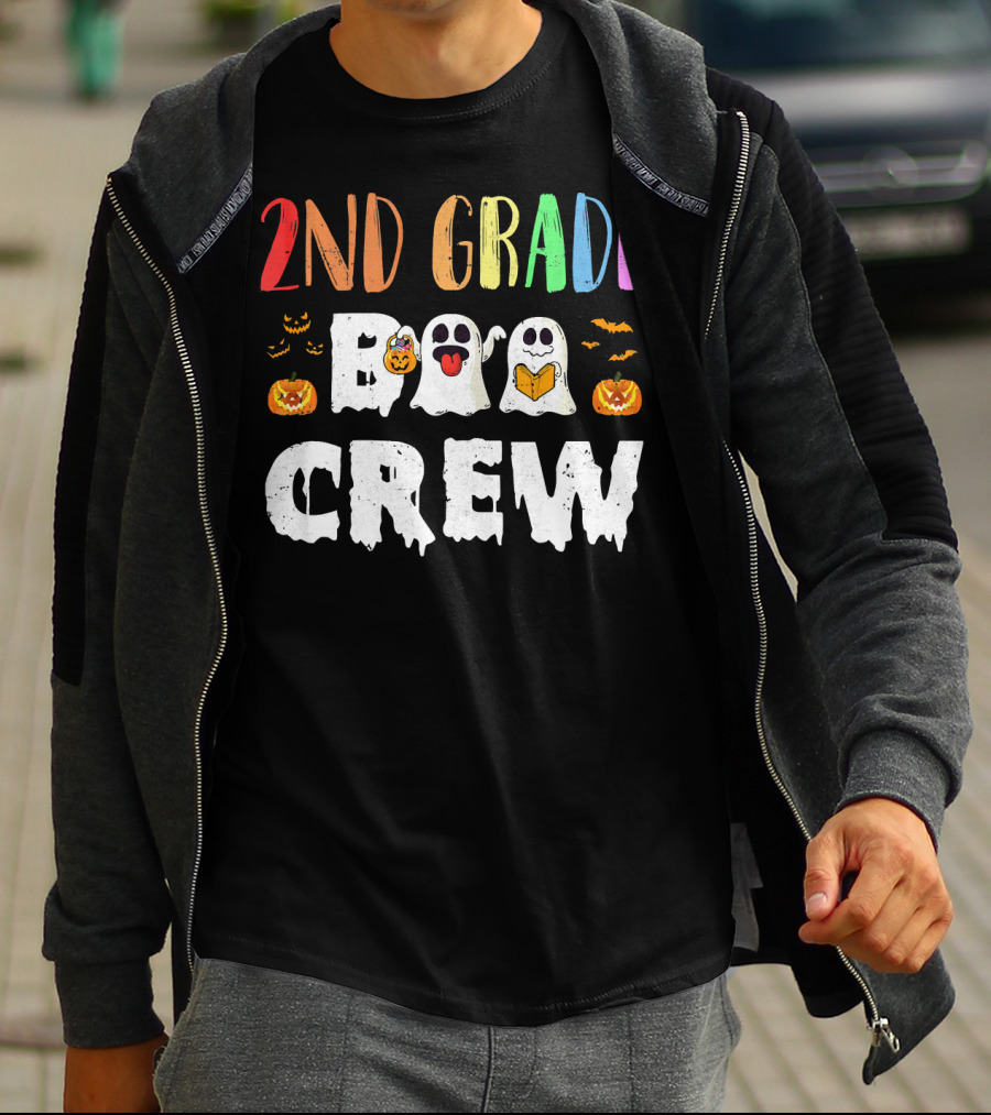2nd Grade Boo Crew Halloween Ghosts Pumpkins T-Shirt