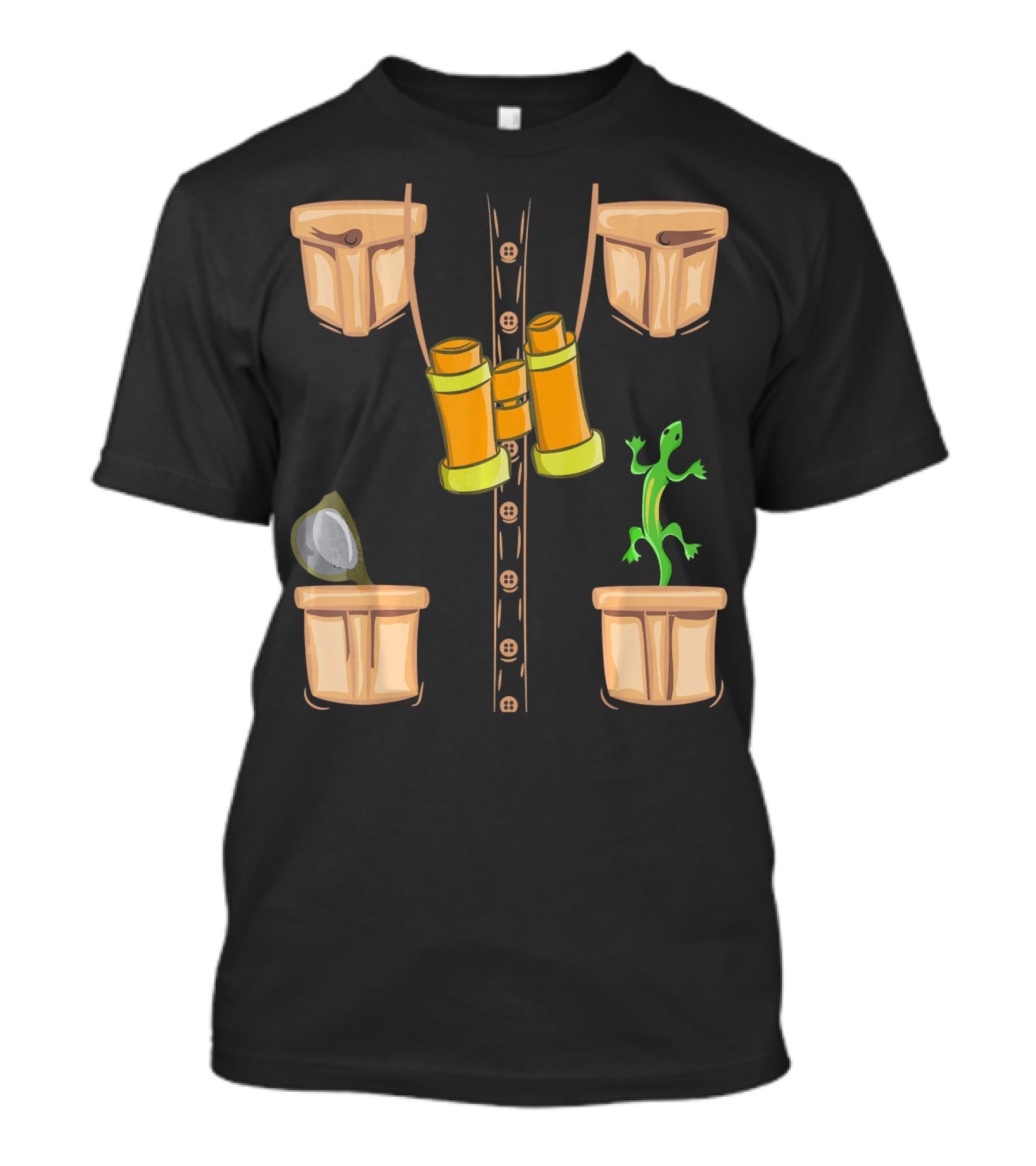 Halloween Animal Zookeeper Jungle Safari Binoculars Lizard Costume T-Shirt