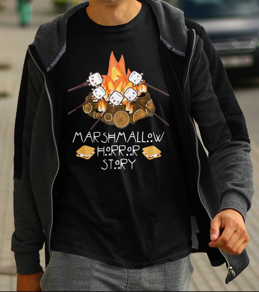 Marshmallow Horror Story Campfire S'Mores T-Shirt