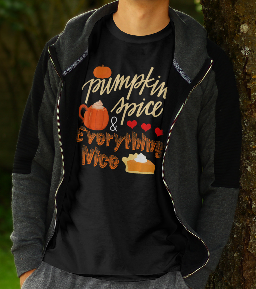 Pumpkin Spice And Everything Nice Hearts Pie Slice T-Shirt