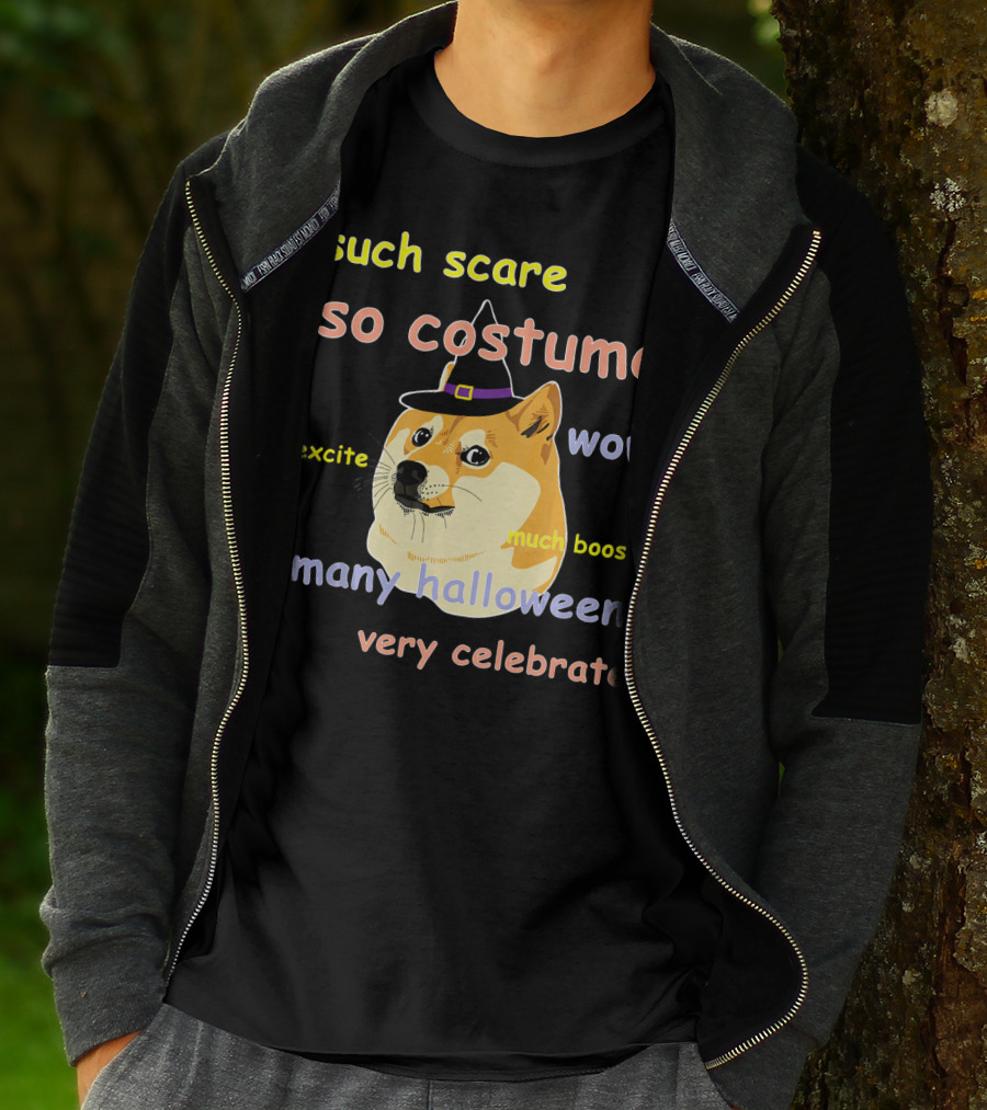 Such Scare So Costume Wow Excite Much Boos Many Halloween Very Celebrate T-Shirt