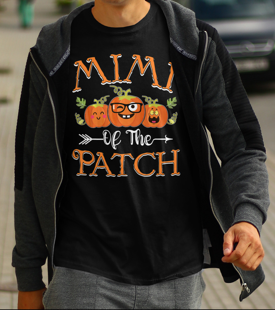 Mimi Of The Patch Pumpkin Faces With Glasses And Leaves T-Shirt