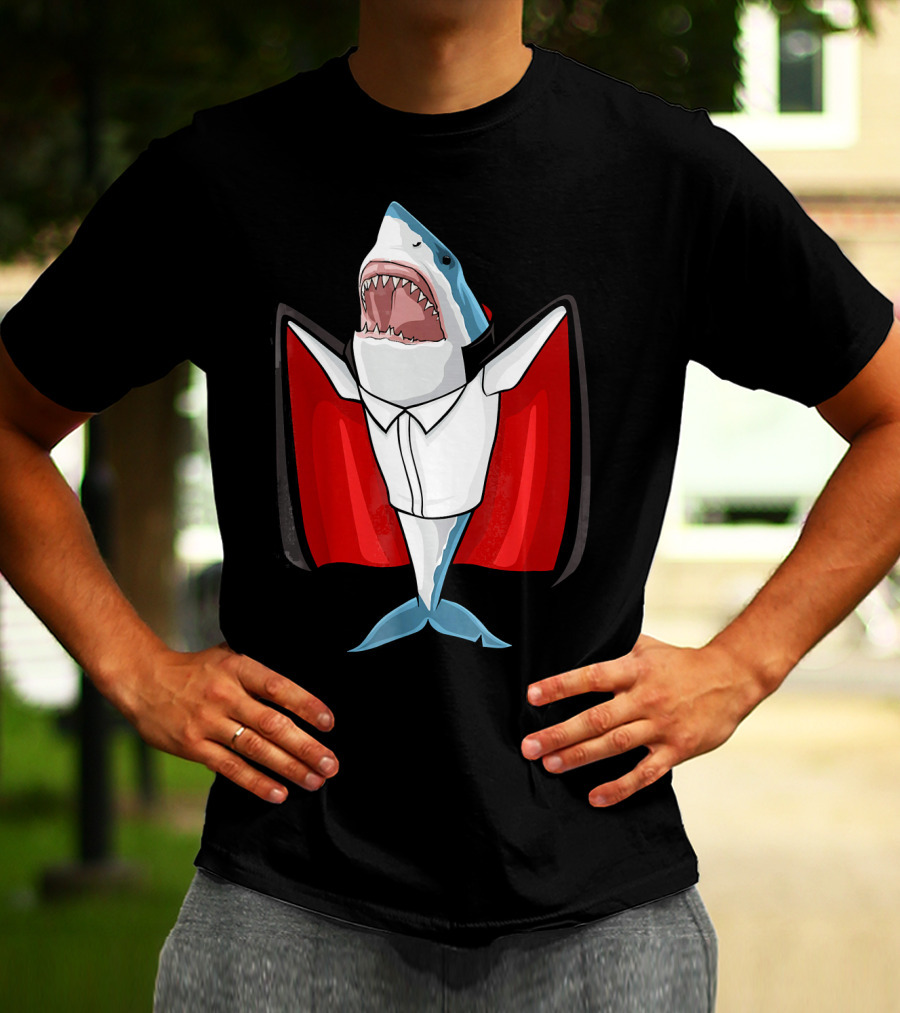 Halloween Shark Vampire Funny Costume T-Shirt