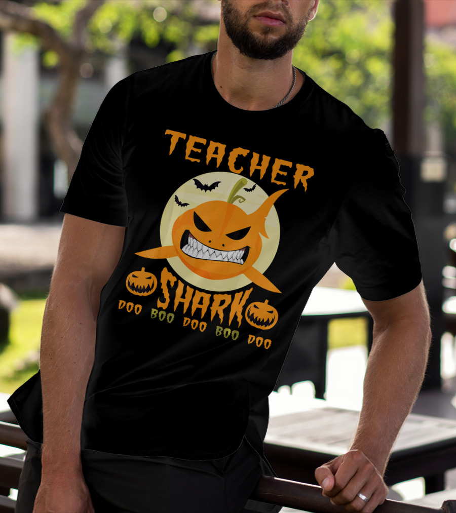 Teacher Shark Doo Doo Boo Boo Pumpkin Halloween T-Shirt