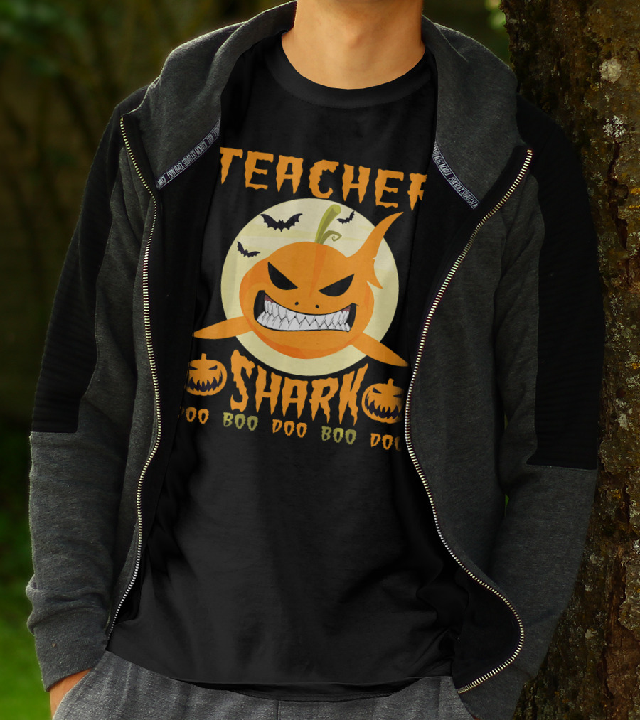 Teacher Shark Doo Doo Boo Boo Pumpkin Halloween T-Shirt