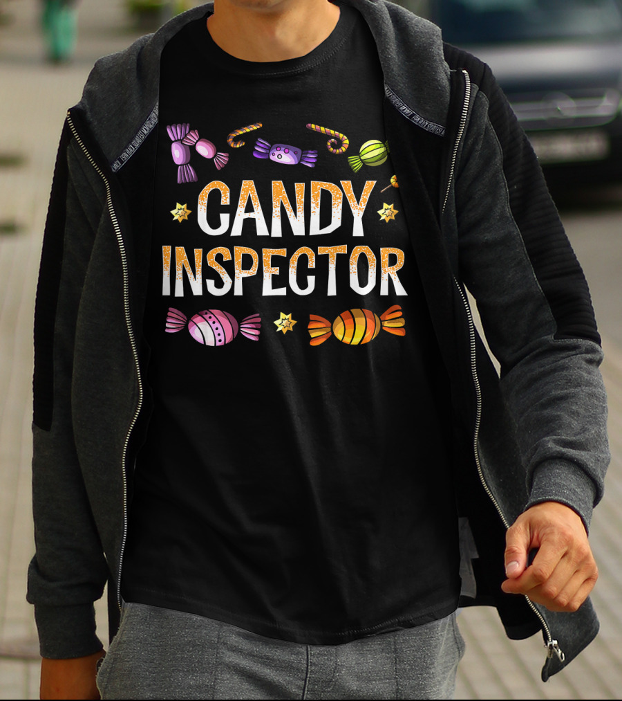 Candy Inspector Colorful Wrapped Sweets Fun Halloween T-Shirt