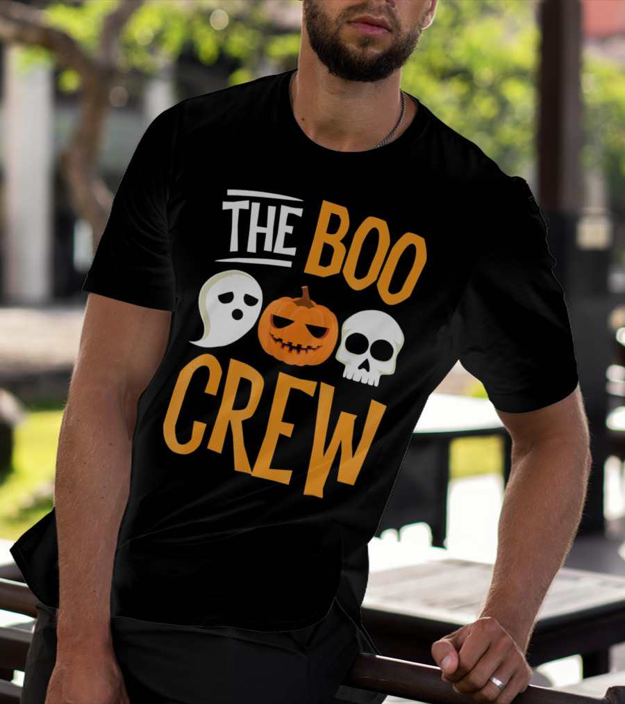 The Boo Crew Ghost Pumpkin Skull Halloween T-Shirt