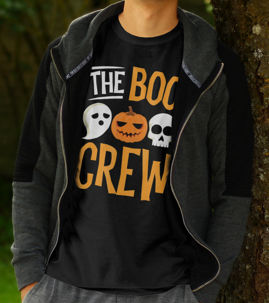 The Boo Crew Ghost Pumpkin Skull Halloween T-Shirt