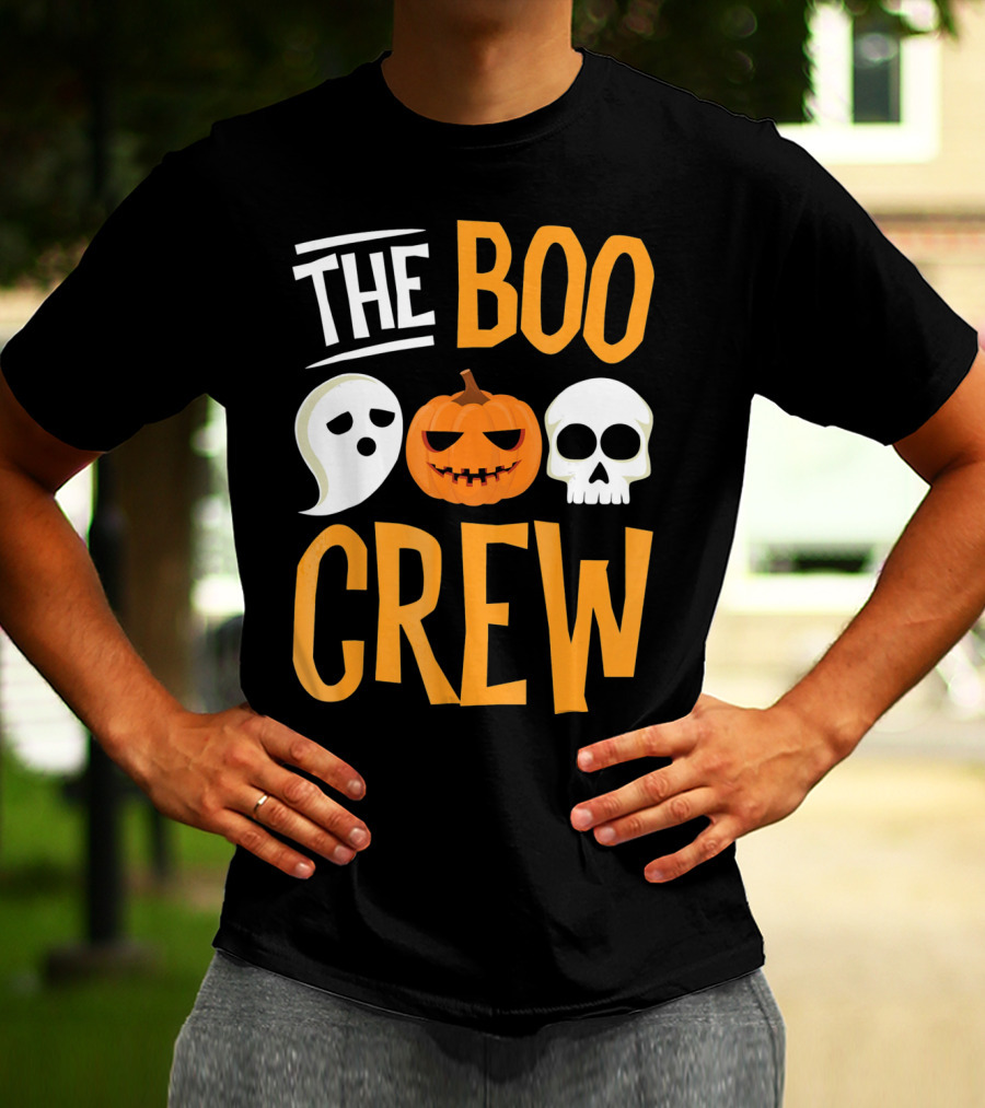 The Boo Crew Ghost Pumpkin Skull Halloween T-Shirt
