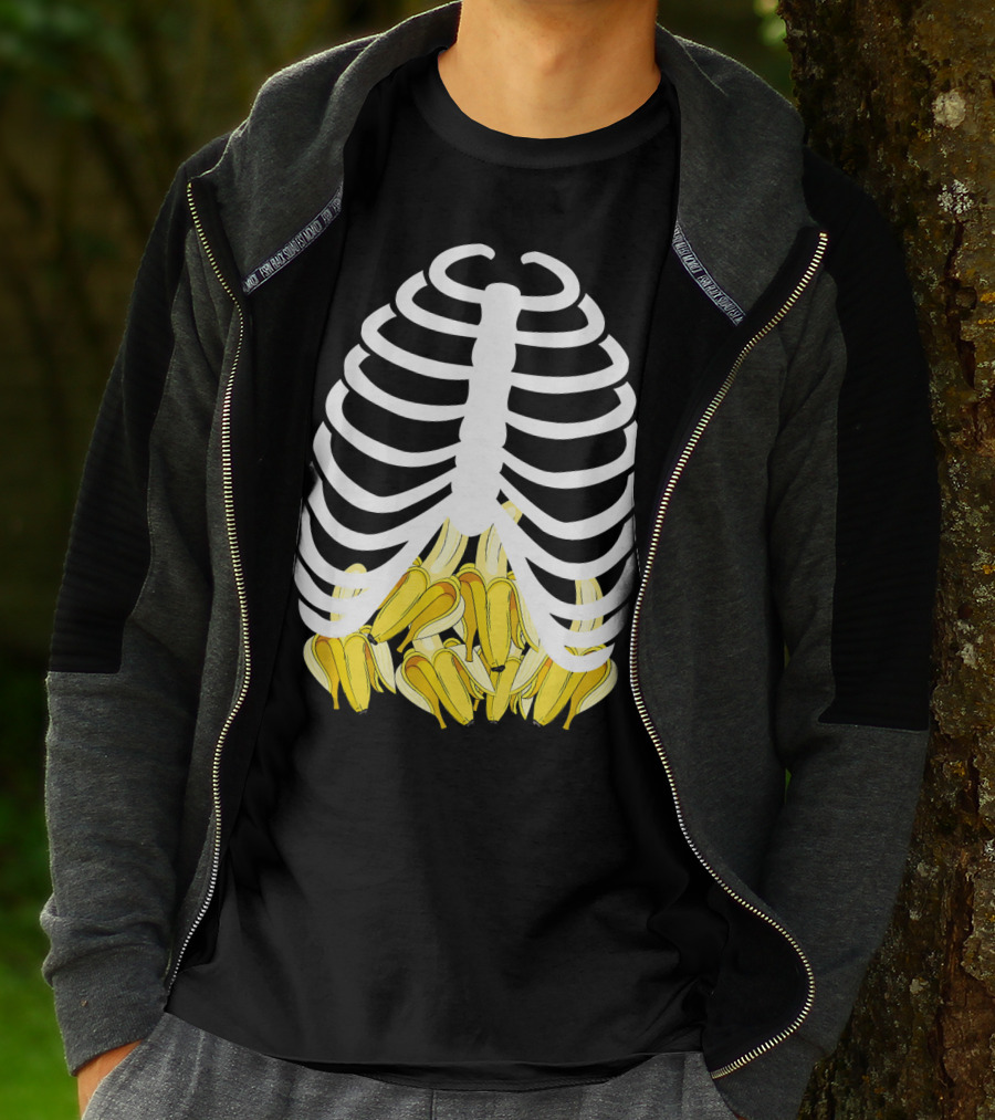 Halloween Rib Cage Banana Costume Adult Youth Kids T-Shirt