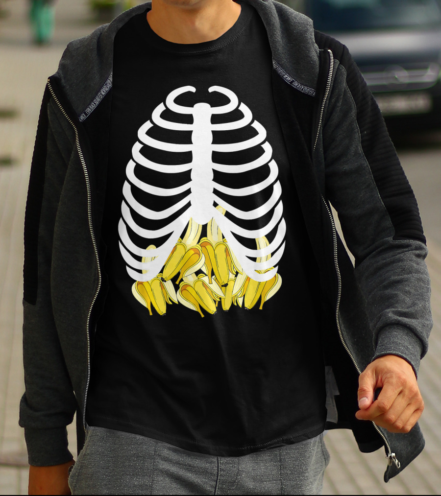 Halloween Rib Cage Banana Costume Adult Youth Kids T-Shirt