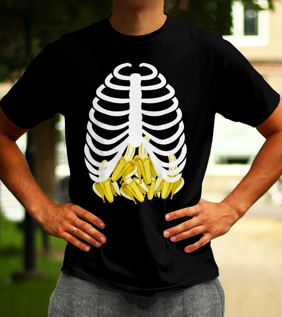 Halloween Rib Cage Banana Costume Adult Youth Kids T-Shirt