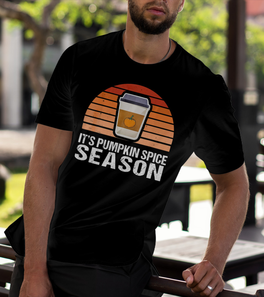 It's Pumpkin Spice Season Vintage Sunset Coffee Cup T-Shirt