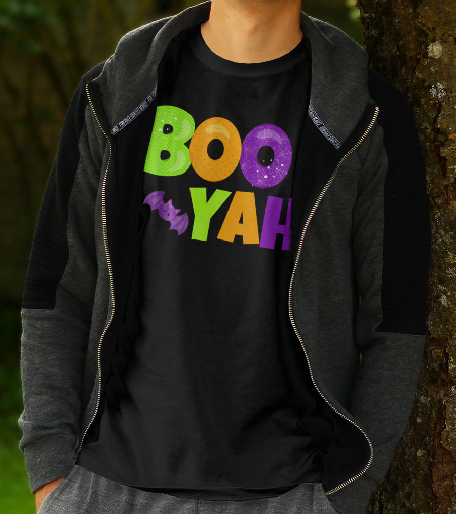 Boo Yah Halloween Bat Spooky Colors T-Shirt