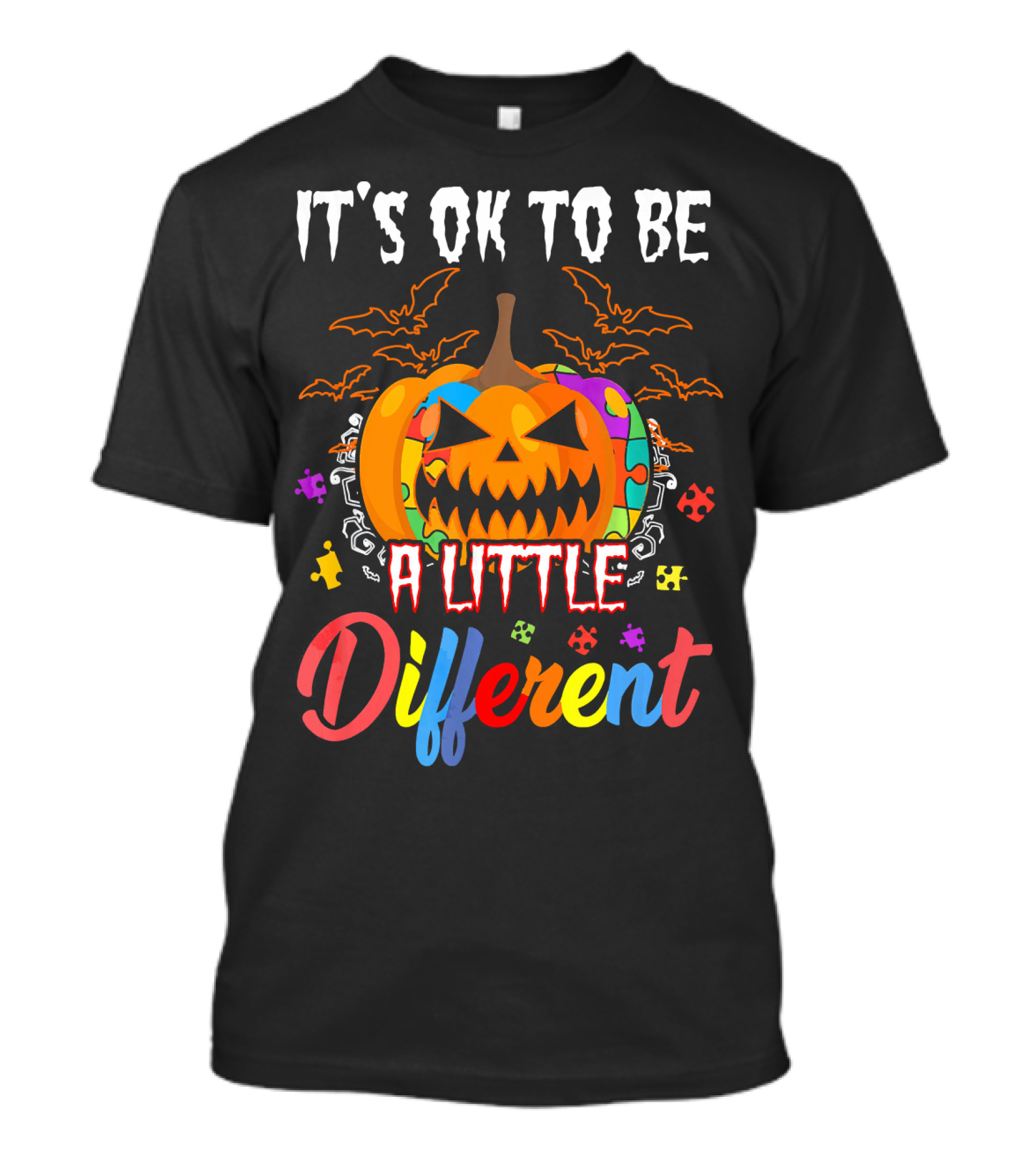 It's Ok To Be A Little Different Halloween Pumpkin T-Shirt