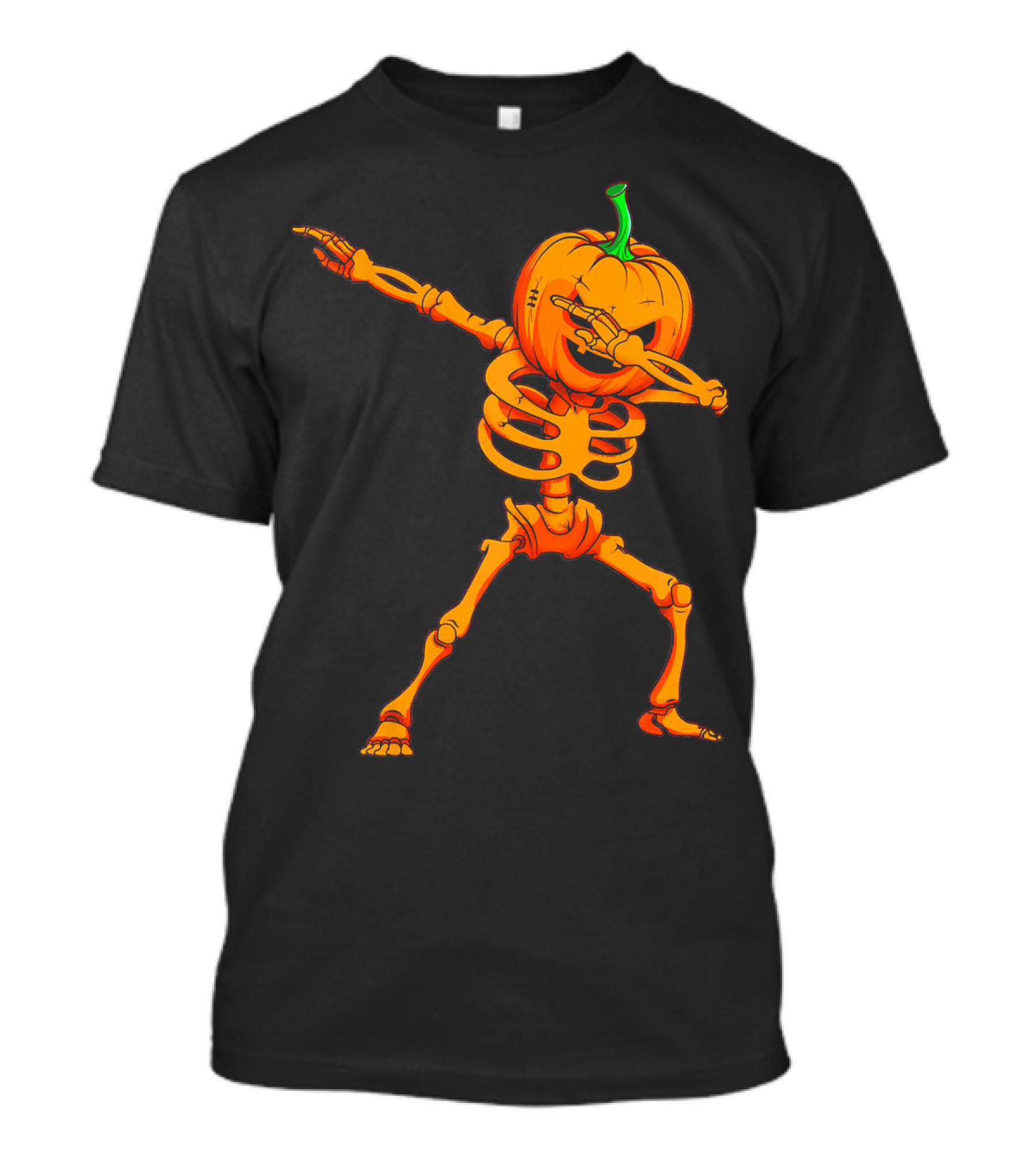 Dabbing Skeleton Pumpkin Halloween Dance T-Shirt