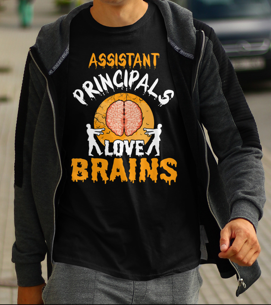 Assistant Principals Love Brains Zombie Style Halloween T-Shirt