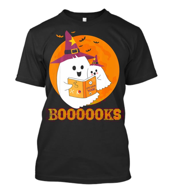 BOOOOKS Halloween Magic Ghosts Reading In Witch Hats T-Shirt