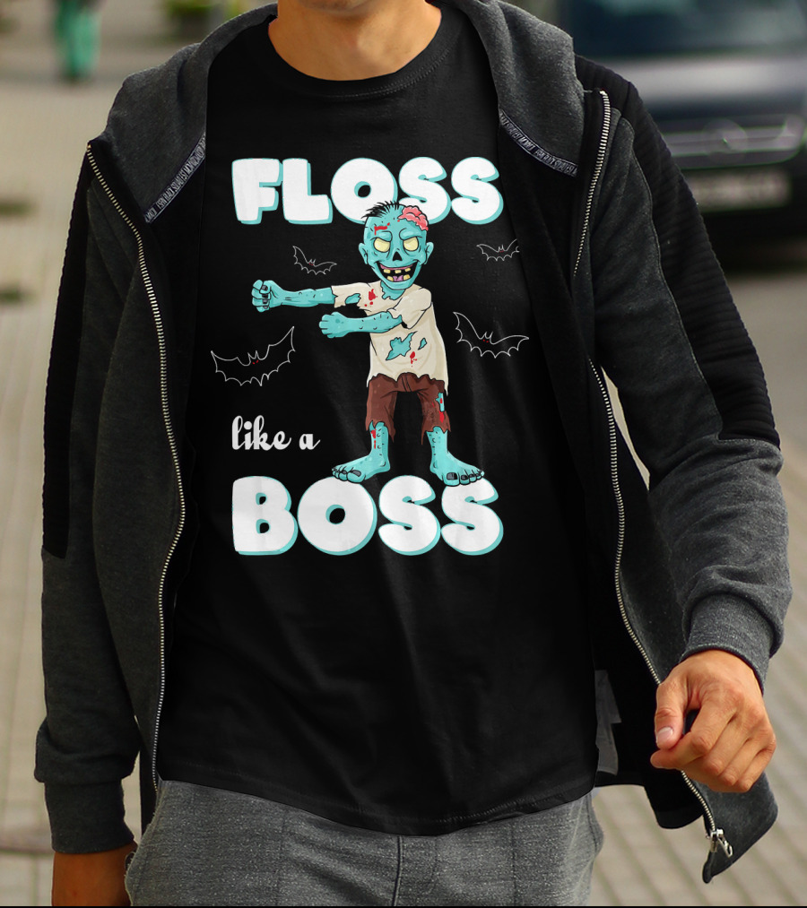 Floss Like A Boss Zombie Dancing With Bats T-Shirt