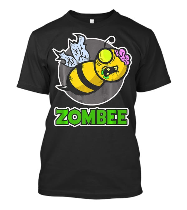 Zombee Halloween Bee With Brain And Wings T-Shirt