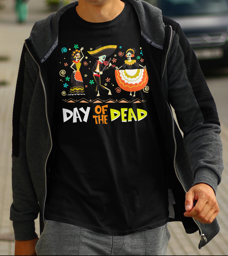 Day Of The Dead Dia De Los Muertos Sugar Skulls Festive Dance T-Shirt