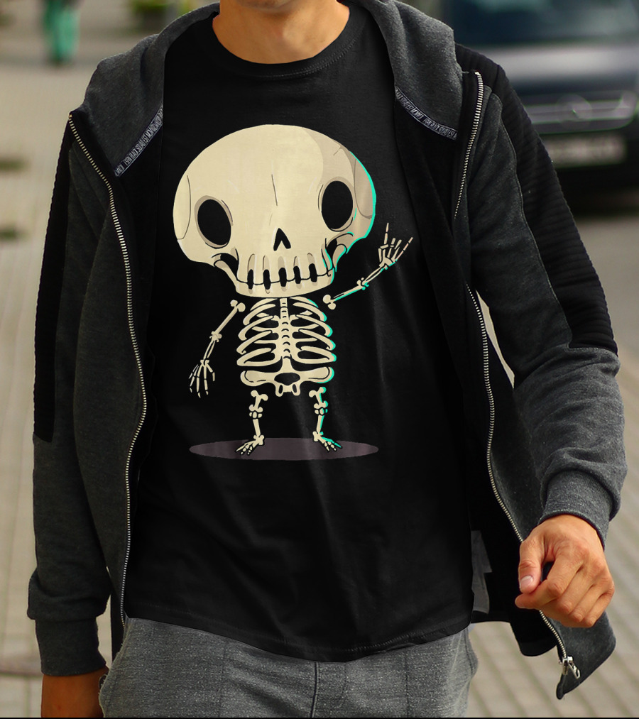 SKELETON Halloween Costume Rib Cute Skull Bones T-Shirt