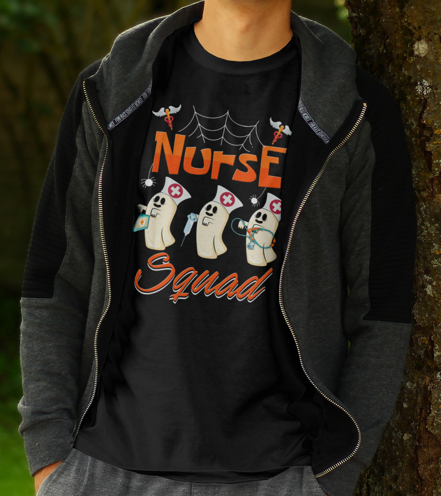 Nurse Squad Spooky Ghosts Halloween Nurse Team T-Shirt