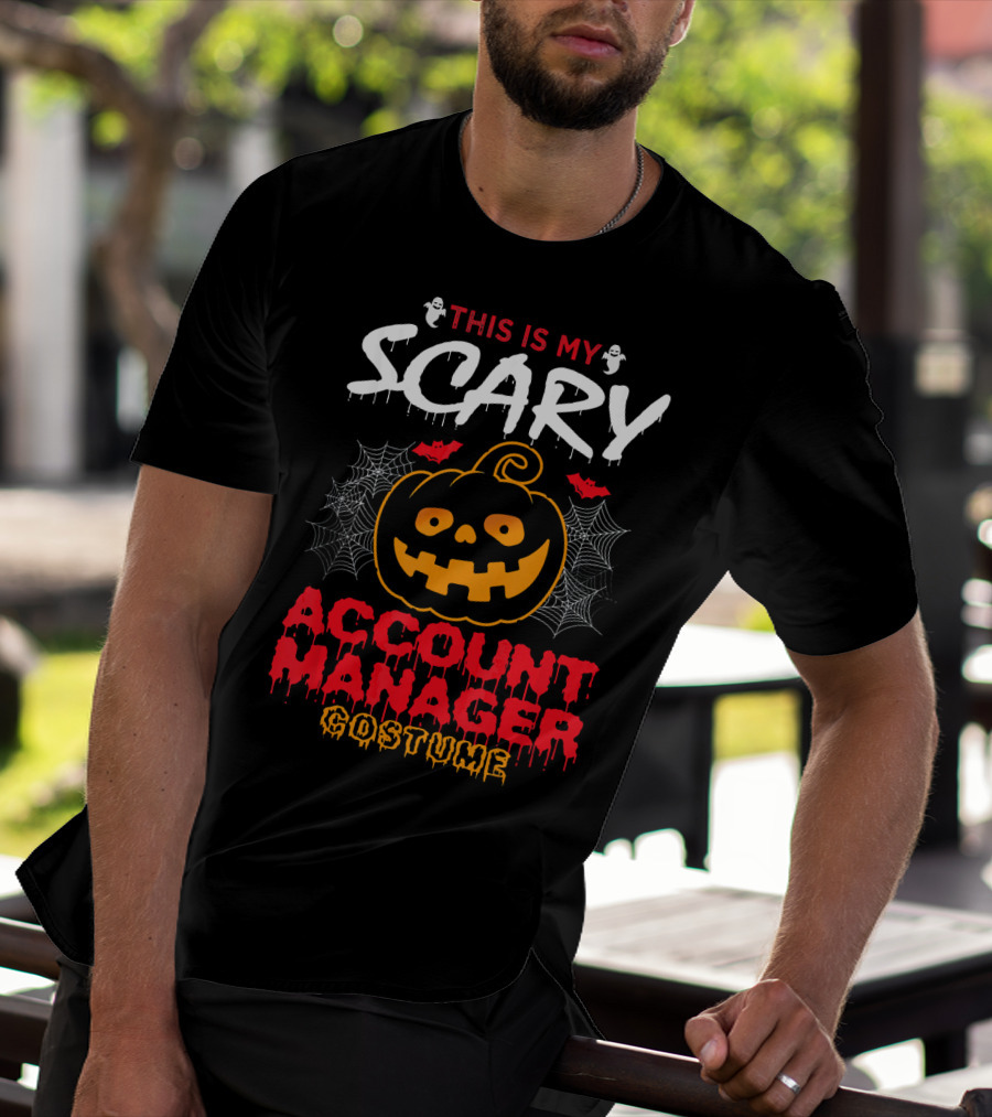 This Is My Scary Account Manager Costume With Jack-O'-Lantern Ghosts And Spiderwebs T-Shirt
