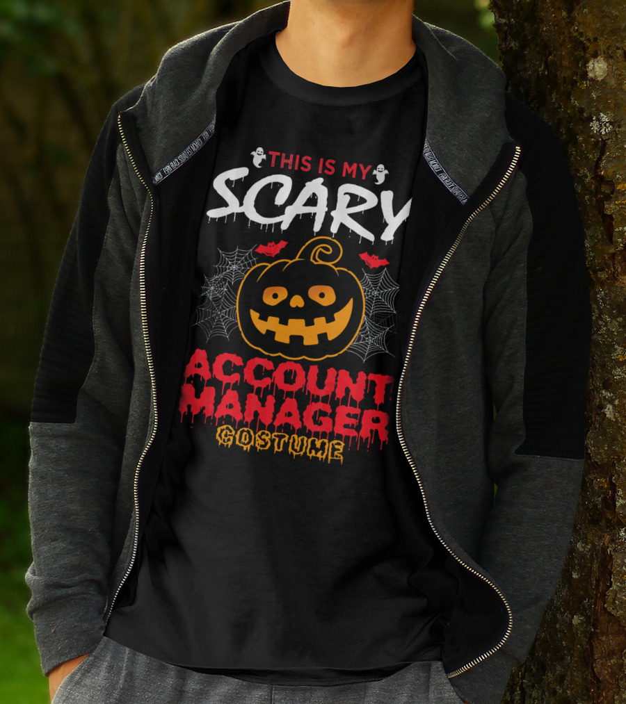 This Is My Scary Account Manager Costume With Jack-O'-Lantern Ghosts And Spiderwebs T-Shirt