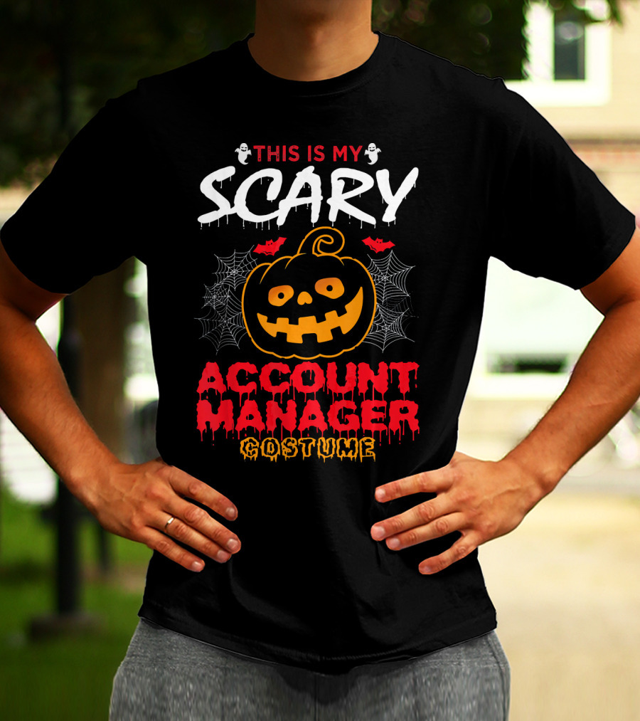 This Is My Scary Account Manager Costume With Jack-O'-Lantern Ghosts And Spiderwebs T-Shirt