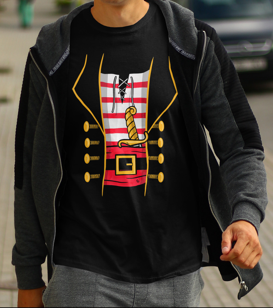 Buccaneer Corsair Jacket Sword Stripe Pirate T-Shirt