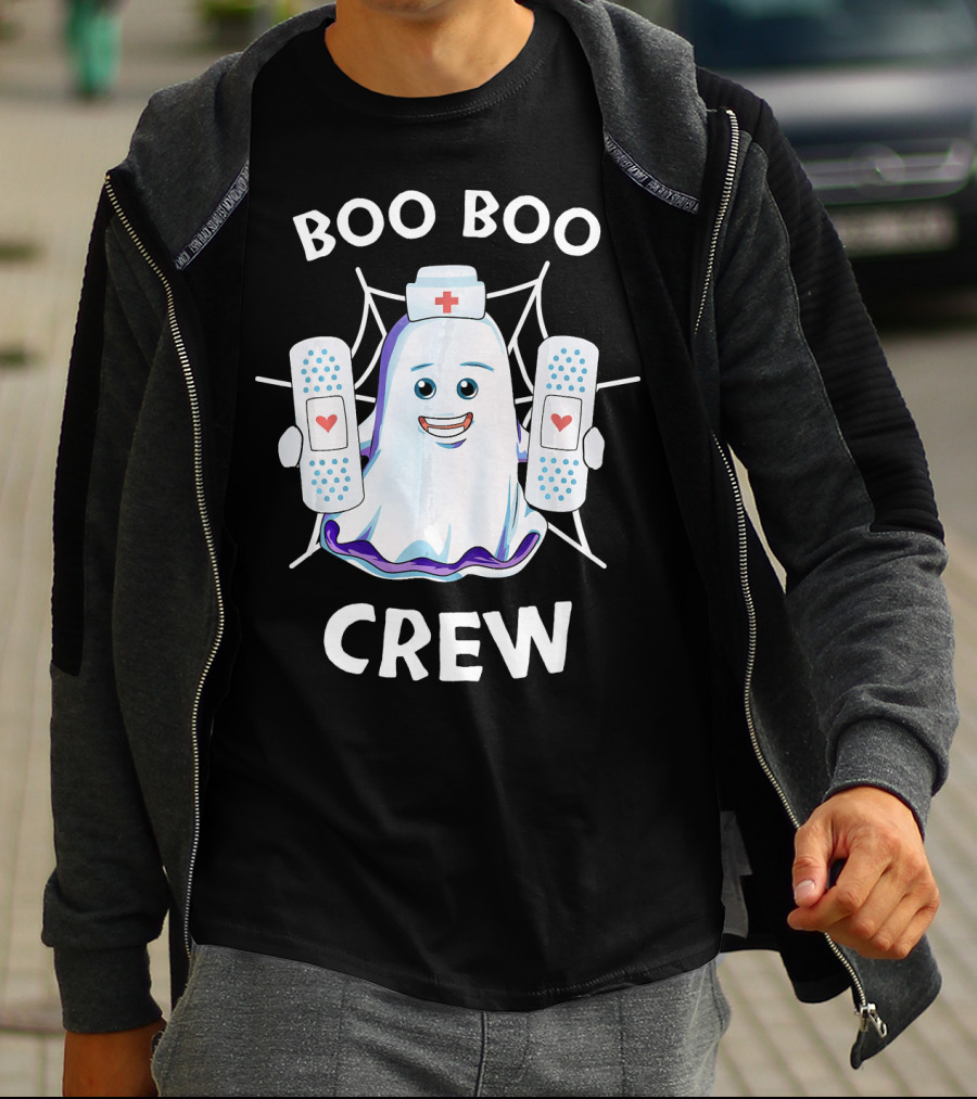 BOO BOO CREW Halloween Funny Nurse Costume T-Shirt