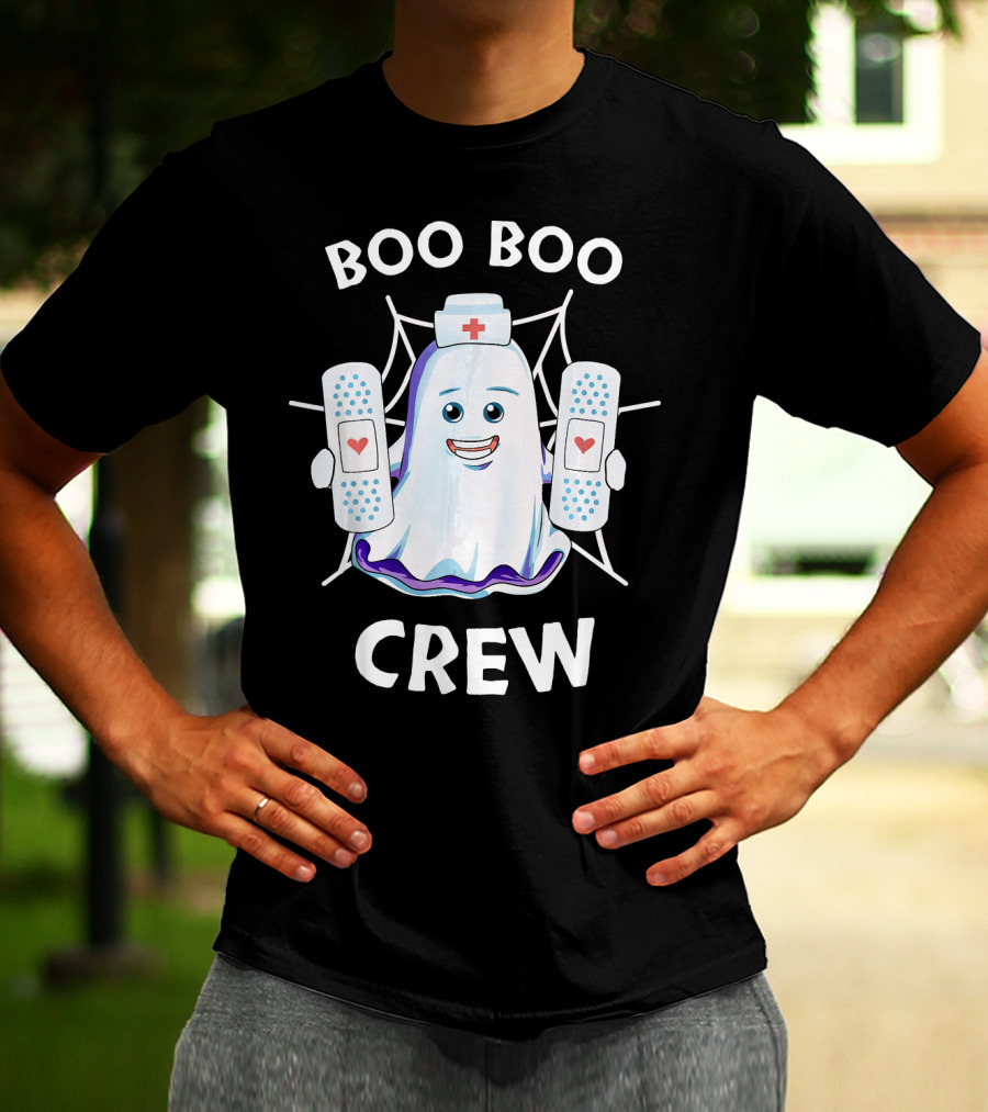 BOO BOO CREW Halloween Funny Nurse Costume T-Shirt