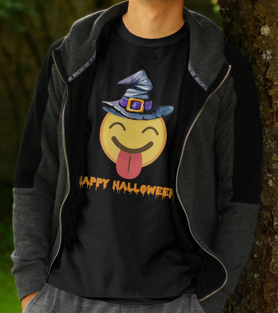 Happy Halloween Witch Hat Emoji T-Shirt