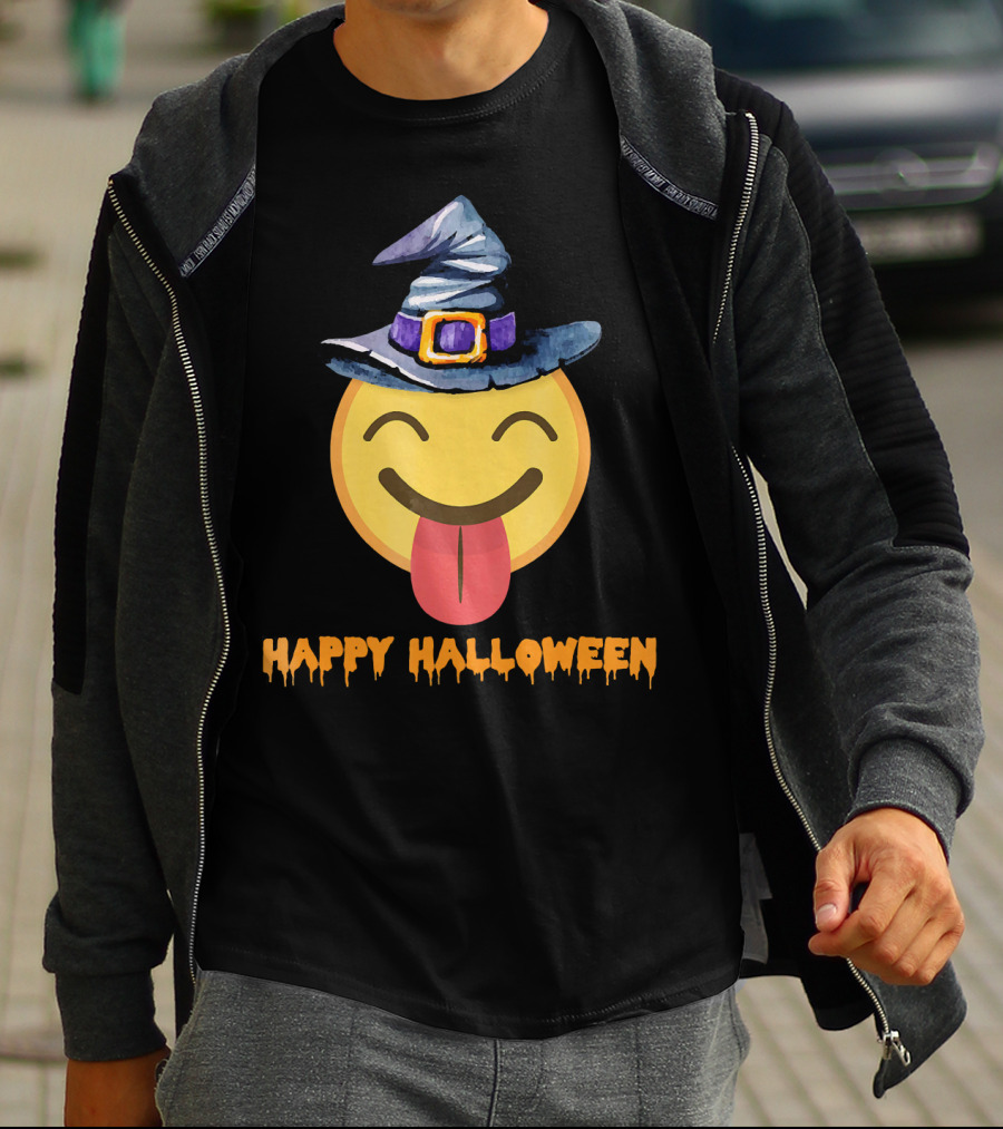 Happy Halloween Witch Hat Emoji T-Shirt