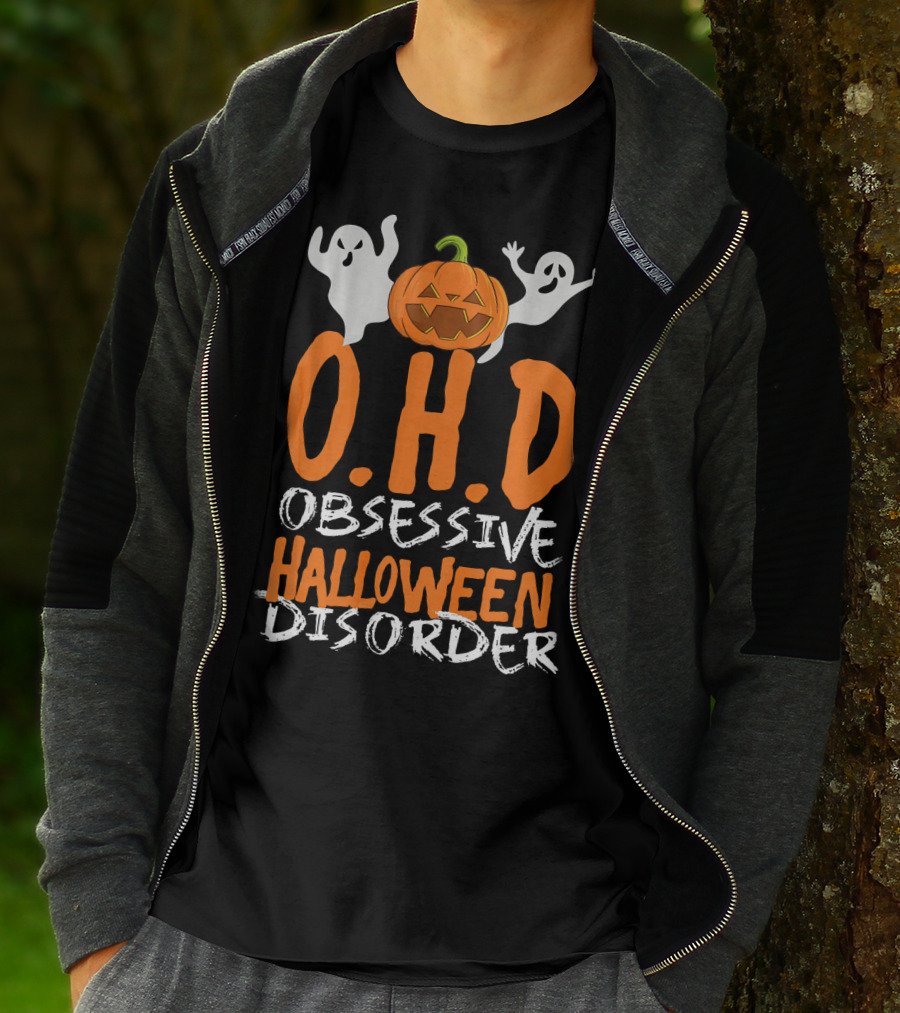 OHD Obsessive Halloween Disorder Funny Pumpkin Cute Ghost T-Shirt