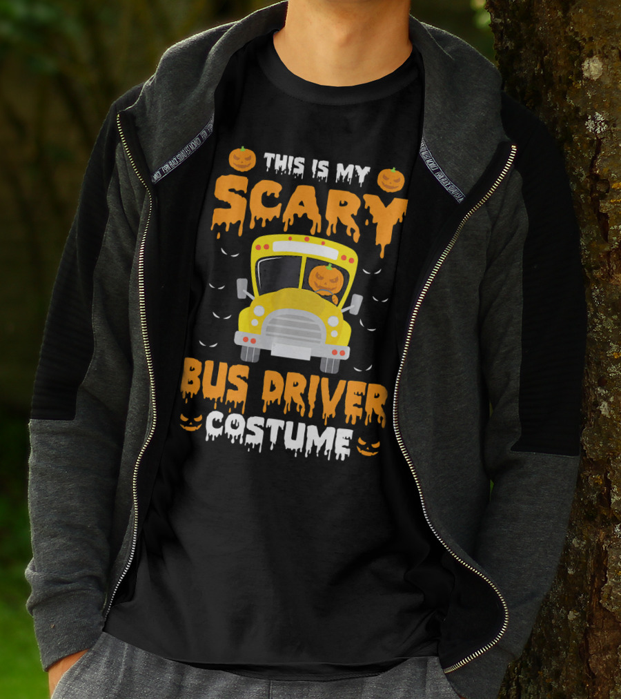 This Is My Scary School Bus Driver Costume Halloween Jack-O'-Lanterns T-Shirt