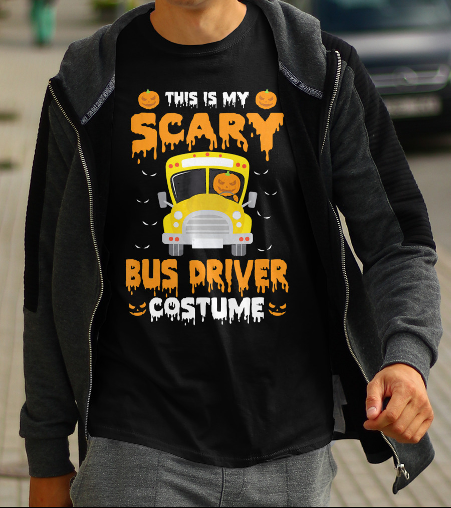 This Is My Scary School Bus Driver Costume Halloween Jack-O'-Lanterns T-Shirt