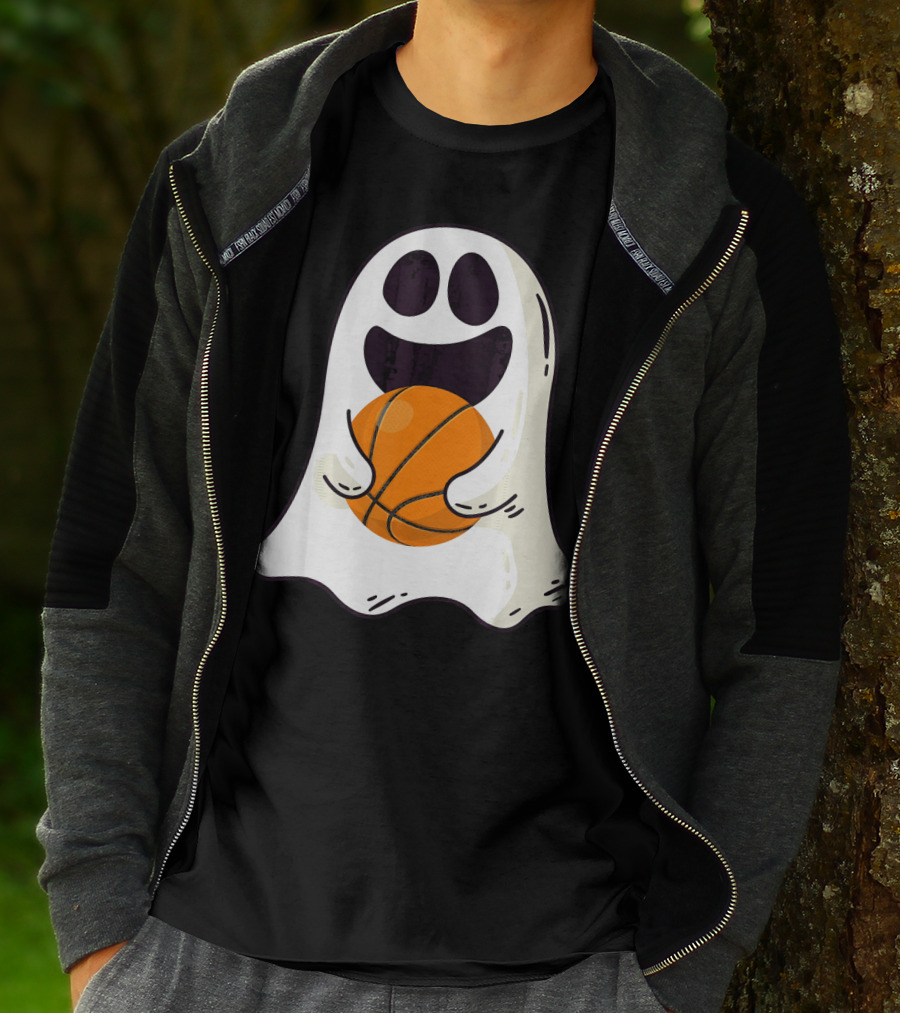 Ghost Basketball Halloween Spirit Dribble T-Shirt