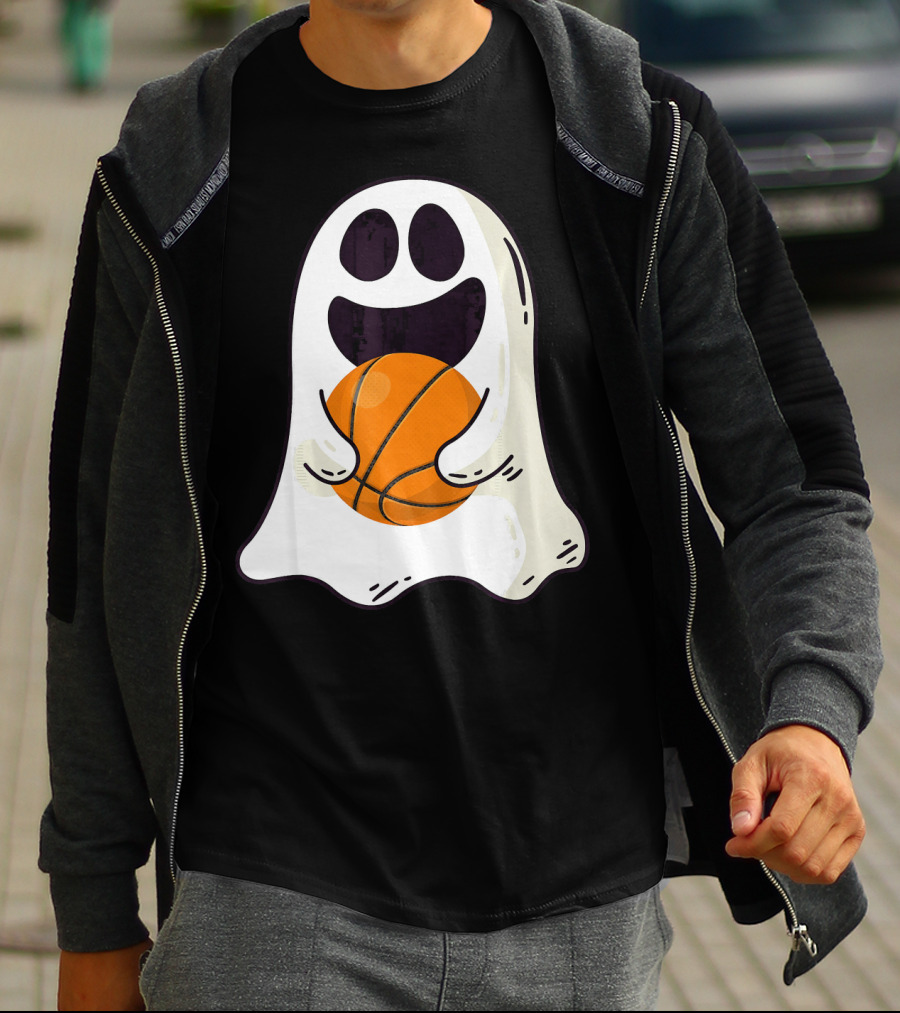 Ghost Basketball Halloween Spirit Dribble T-Shirt