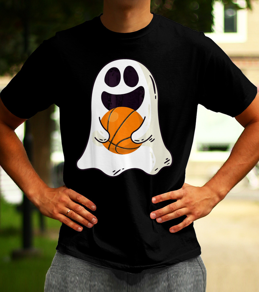 Ghost Basketball Halloween Spirit Dribble T-Shirt