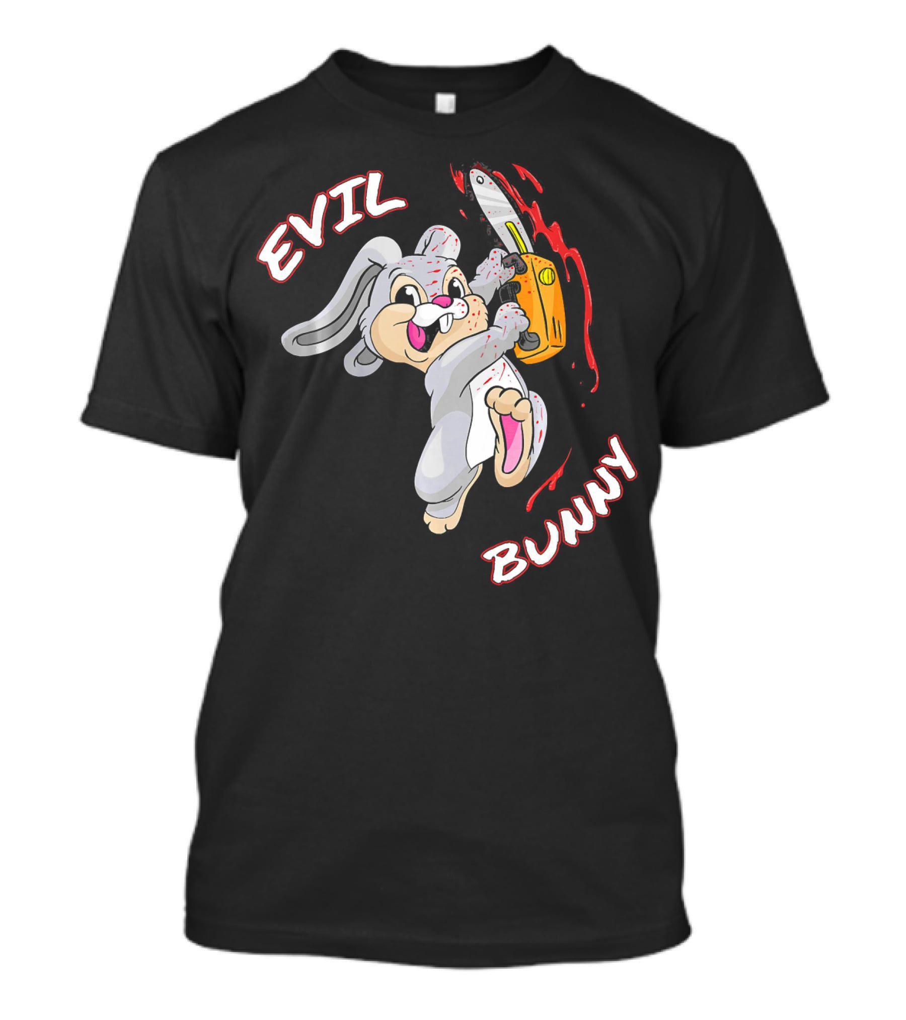 Evil Bunny Halloween Funny Bad Rab Chainsaw T-Shirt
