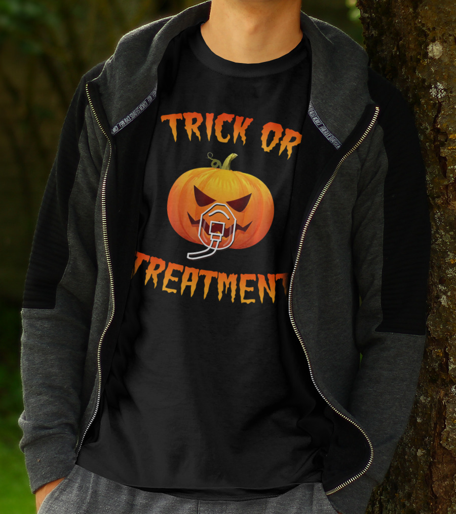 Trick Or Treatment Halloween Respiratory Therapist Pumpkin T-Shirt