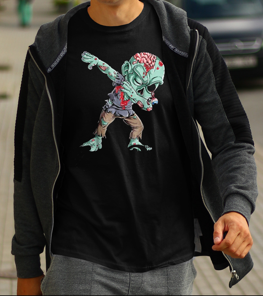 Dabbing Zombie Creepy Halloween Monster Dance T-Shirt