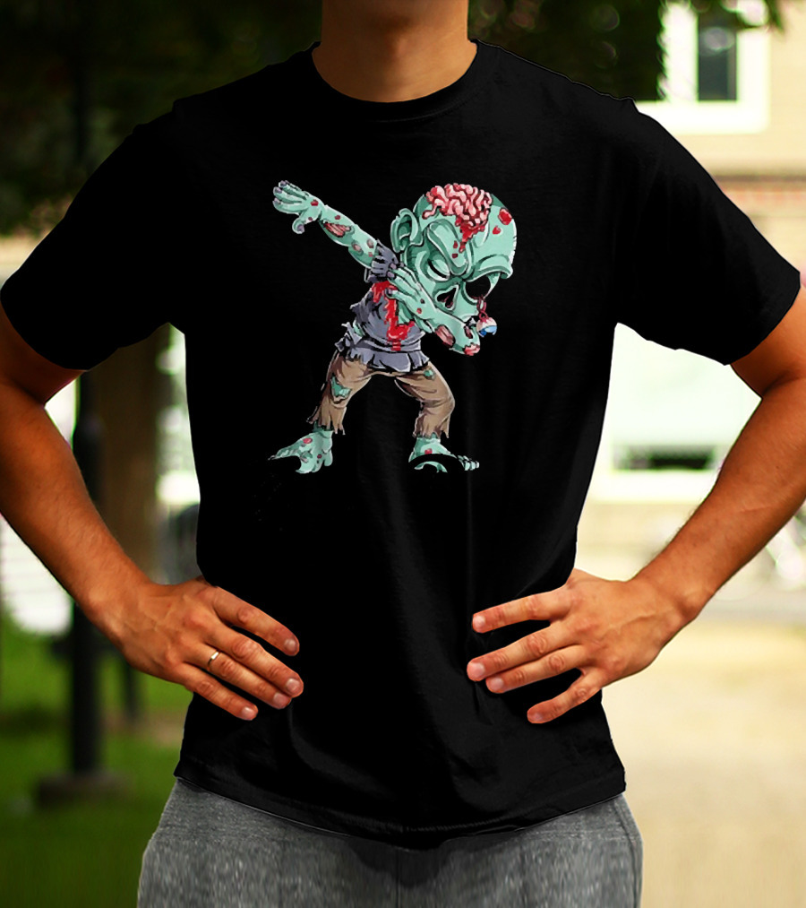 Dabbing Zombie Creepy Halloween Monster Dance T-Shirt