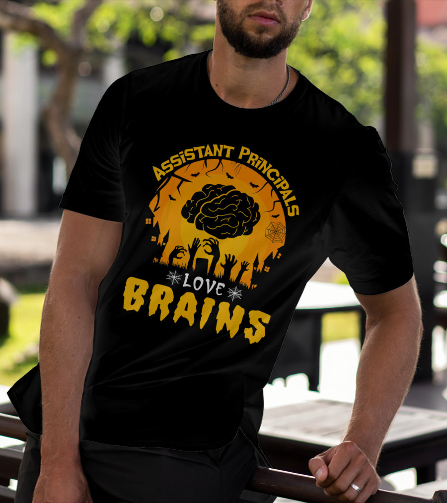 Assistant Principals Love Brains Halloween Zombie T-Shirt