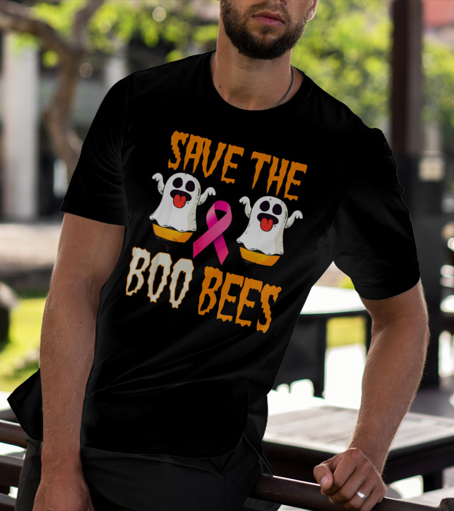 Save The Boo Bees Breast Cancer Awareness Pink Ghosts T-Shirt