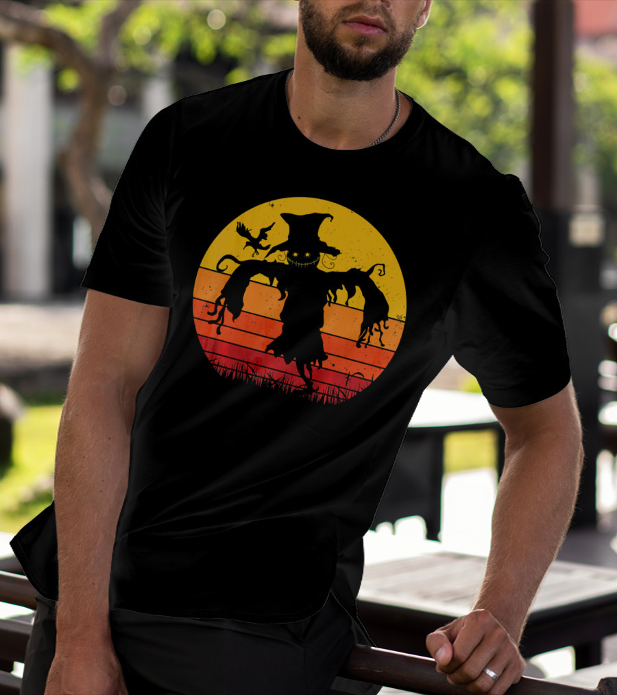 Vintage Scarecrow Retro Sunset T-Shirt