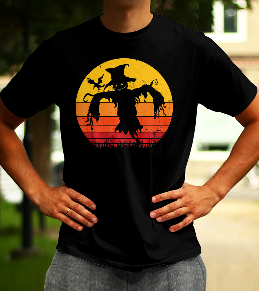 Vintage Scarecrow Retro Sunset T-Shirt