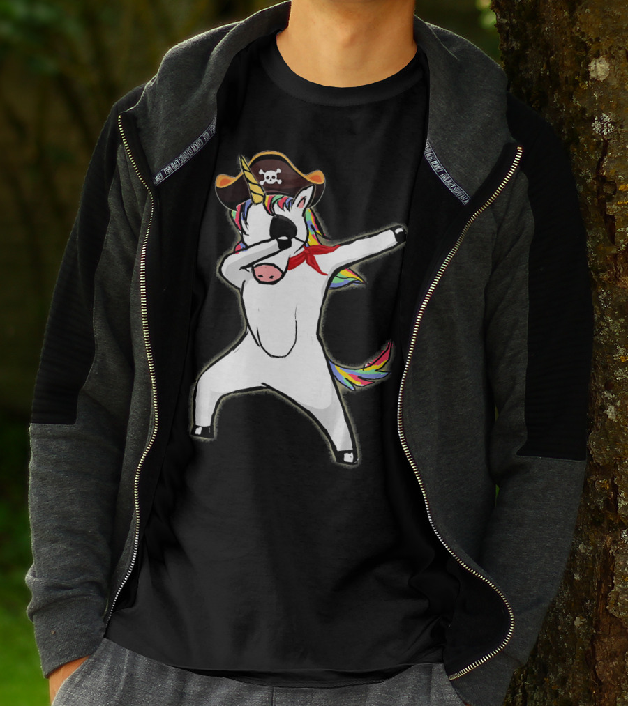 Funny Halloween Pirate Dab Unicorn T-Shirt